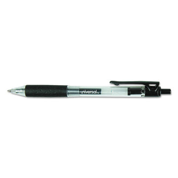 Universal™ Comfort Grip Gel Pen, Retractable, Medium 0.7 Mm, Black Ink, Clear-black Barrel, 36-pack freeshipping - TVN Wholesale